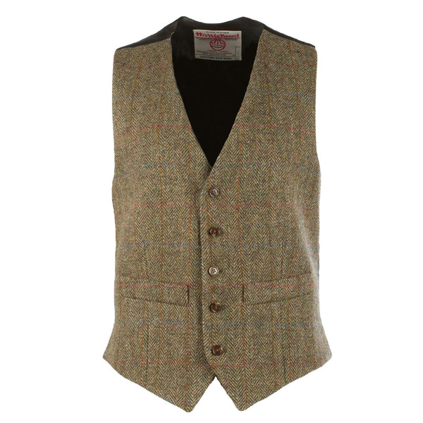 Harris Tweed Men's Wool Waistcoat - Lewis Green Hb Check