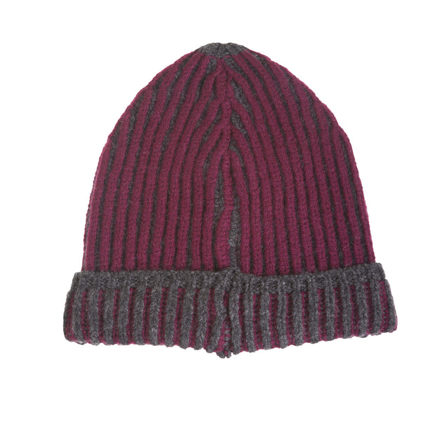 Marchbrae Gents Lamaine 2 Colour Beanie Charcoal Mix