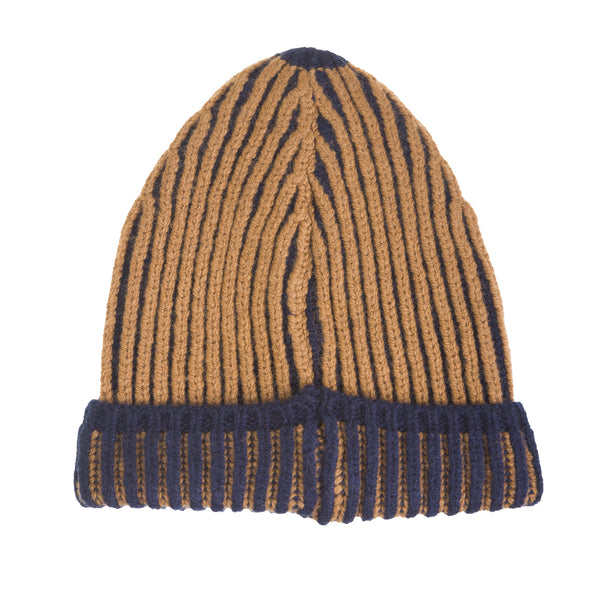 Marchbrae Gents Lamaine 2 Colour Beanie Navy Mix