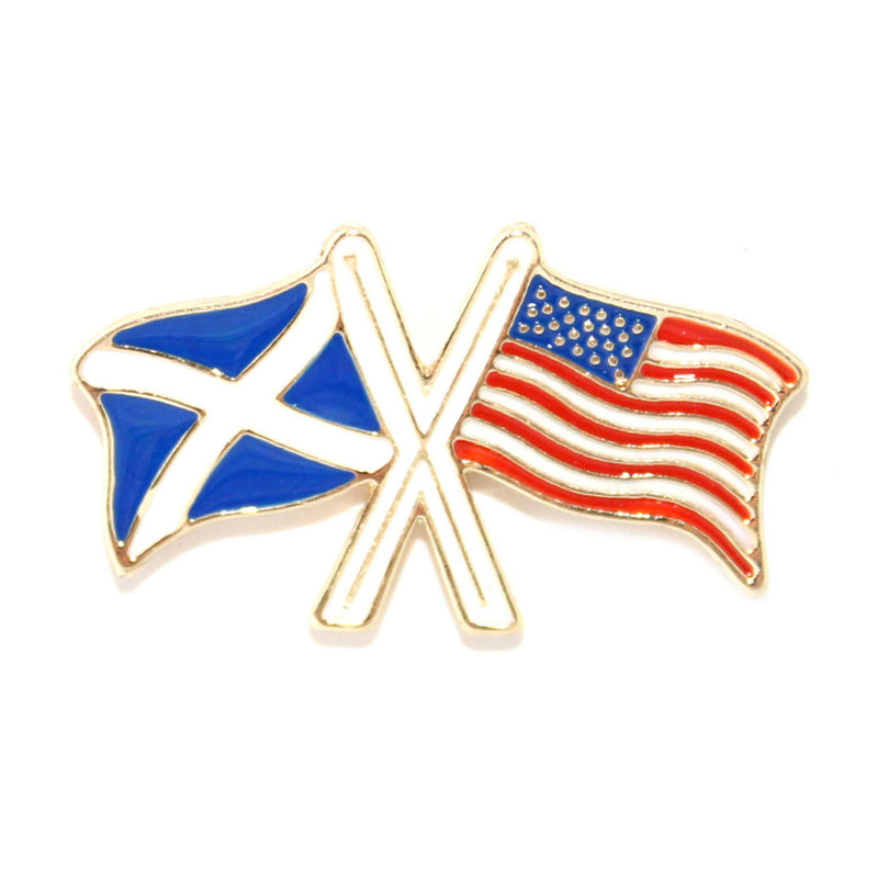 Saltire/Usa Cross Flags Pin Badge