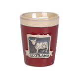 Highland Cow Stoneware Shot Glass. Red