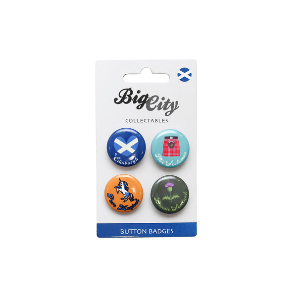 Big City Edinburgh Button Badge 4Pk