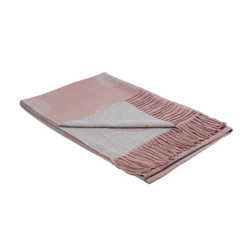 Supersoft Tree Of Life Scarf (W/Tassels) Dusky Pink