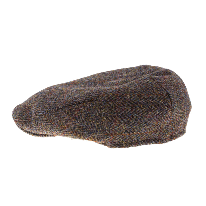 Men's Harris Tweed Stornoway Flat Cap 2013 Brown Check