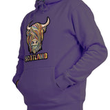 Adults Pastel Highland Cow Hooded Top Purple