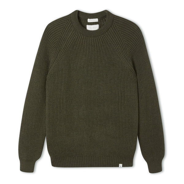 Men's Peregrine Ford Crew Neck Made In England Olive