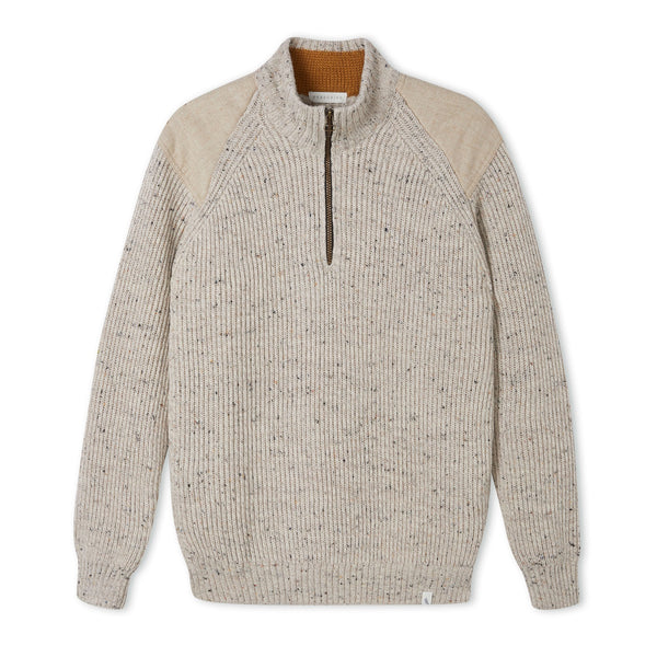 Men's Peregrine Foxton  Zip Neck Made In England Oatmeal