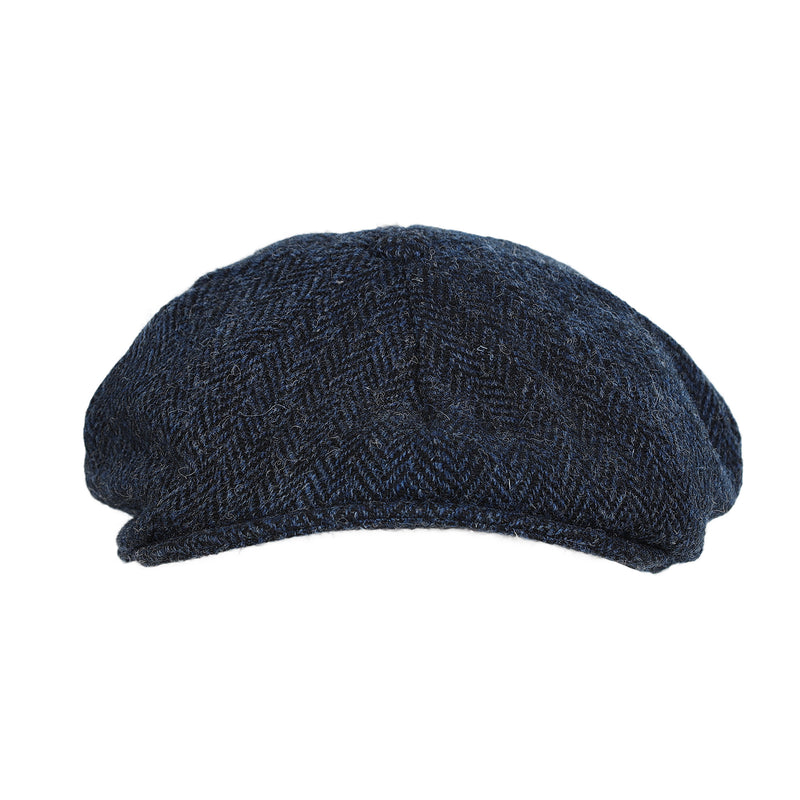 Men's Arran Harris Tweed 8 Piece Cap Blue/Black Hb