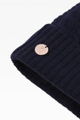 Eve Cable Pom Pom Hat - Real Fur - Dunedin Cashmere