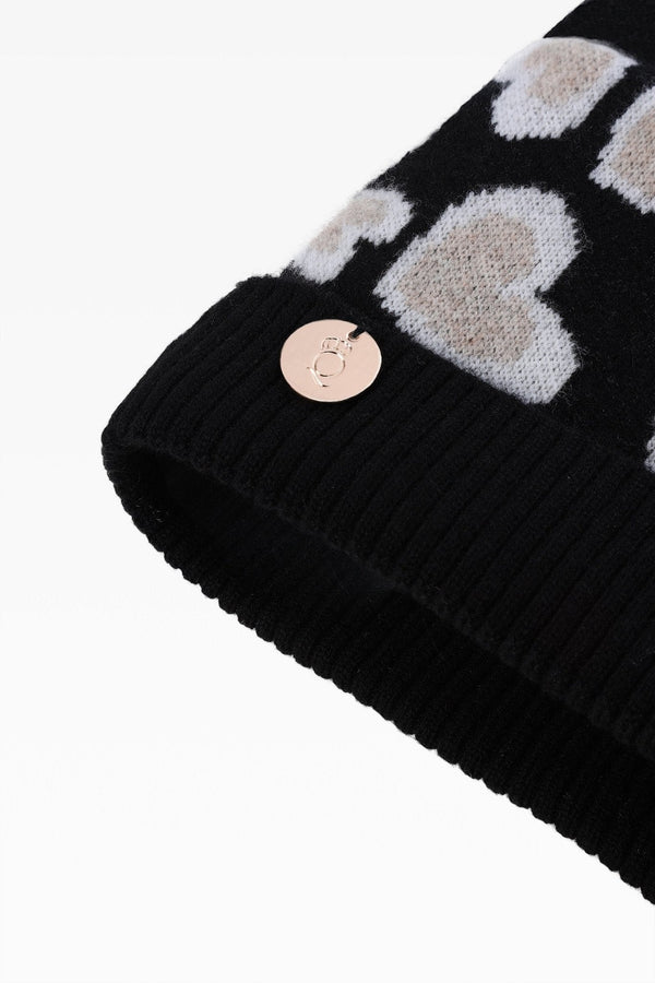 Lily Heart Pom Pom Hat - Real Fur - Dunedin Cashmere