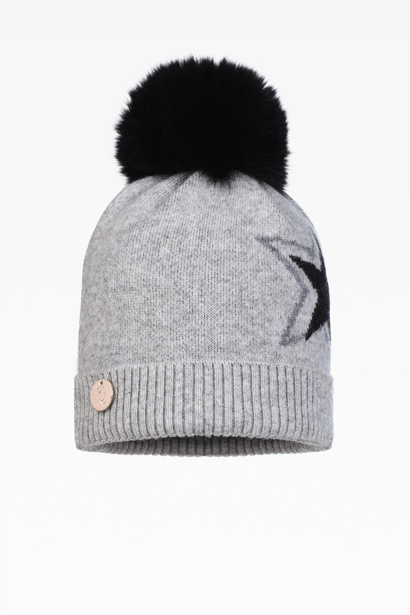 Lola Star Pom Pom Hat - Real Fur - Dunedin Cashmere