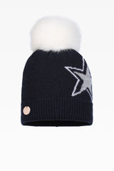 Lola Star Pom Pom Hat - Real Fur - Dunedin Cashmere