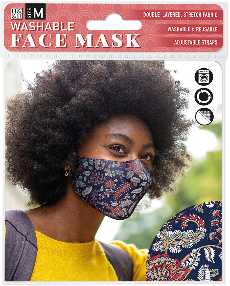 Face Masks Dark Paisley