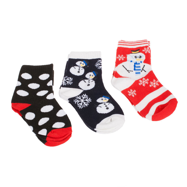 3Pk Boys Snowmen Polka Dot Novelty Set