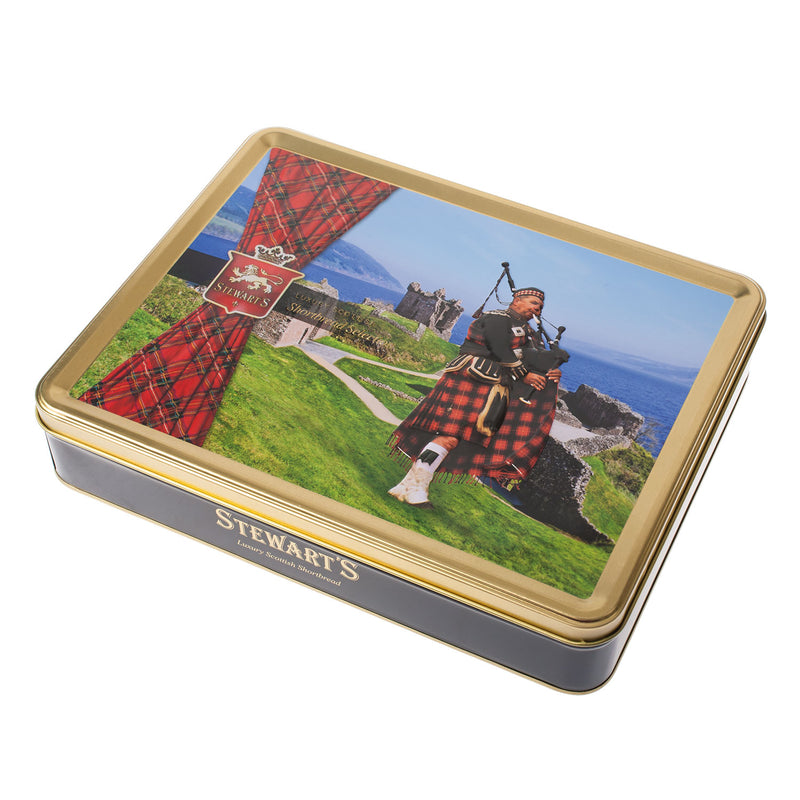 Stewarts Shortbread Tin Loch Ness Piper