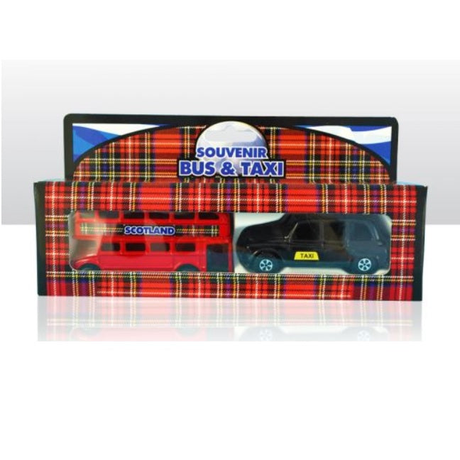 Bus & Taxi Set Tartan Box Die Cast