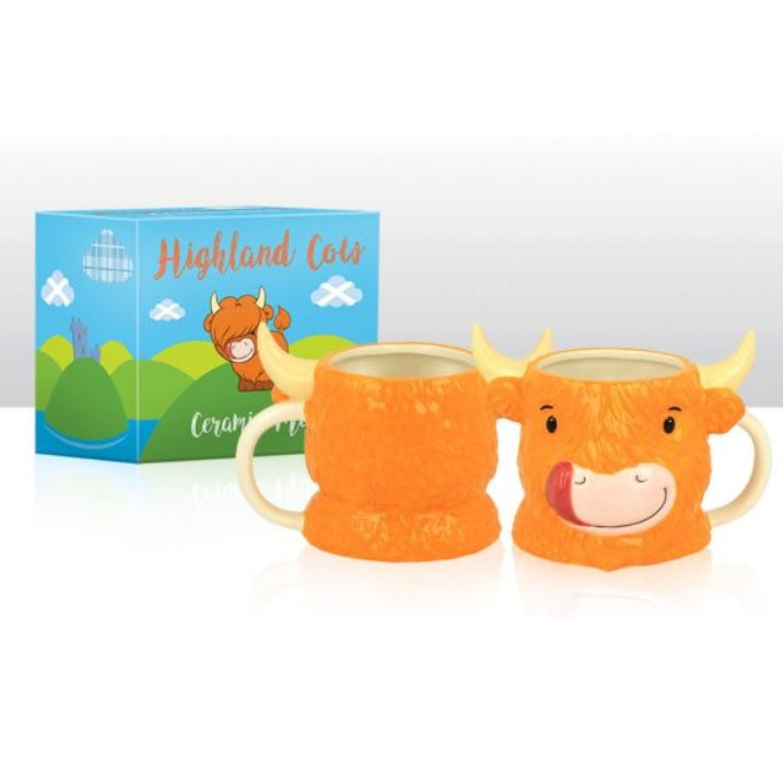 Highland Cow Sculpted Head Mug