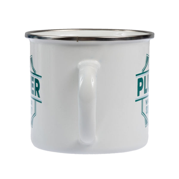 Enamel Personalised Camping Style Mug Plumber