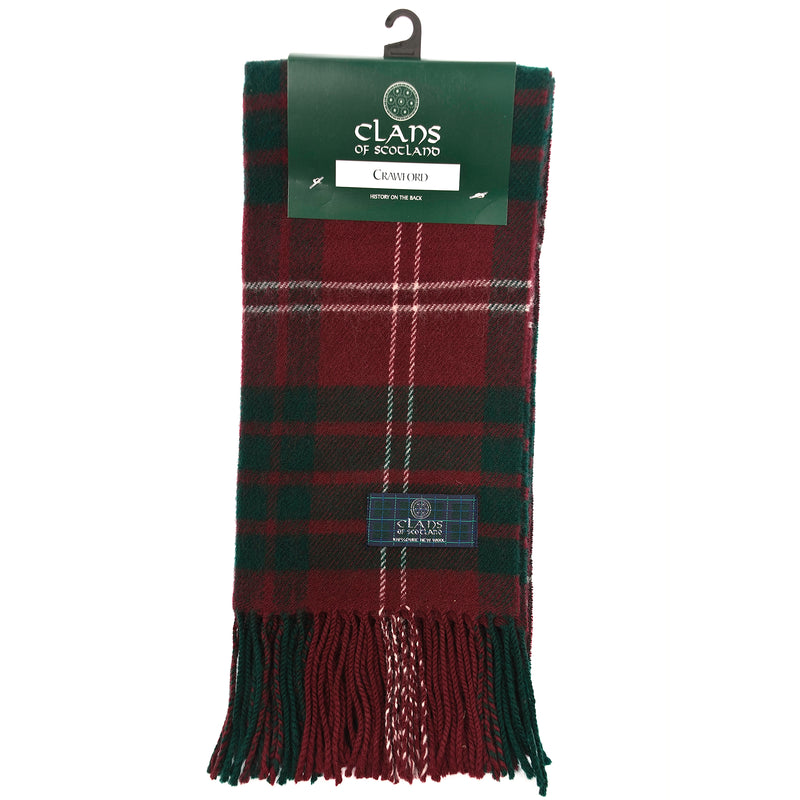 Lambswool Scottish Tartan Clan Scarf Crawford