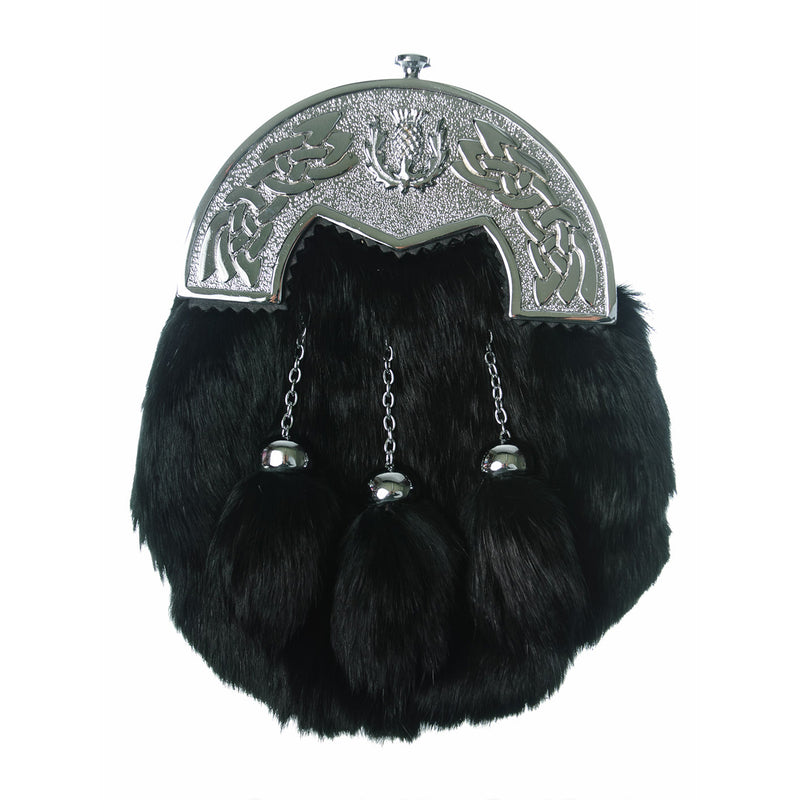 F/D Celtic Design With Thistle (A) Rabbit Fur (Black)