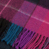 Edinburgh 100% Lambswool Tartan Scarf Mixed Check - Magenta/Black