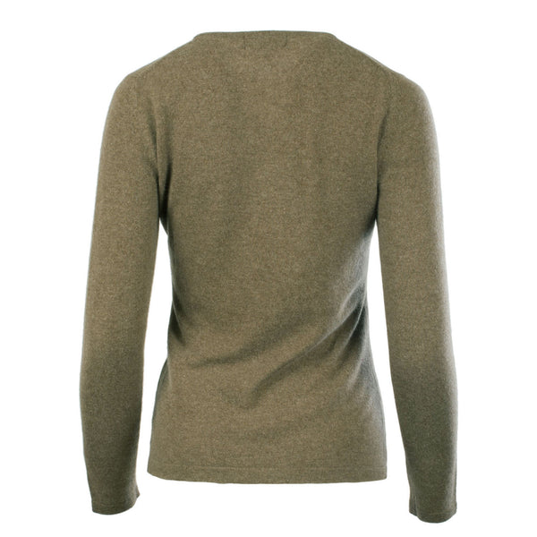 100% Cashmere Ladies Fashion Crew Neck Olive