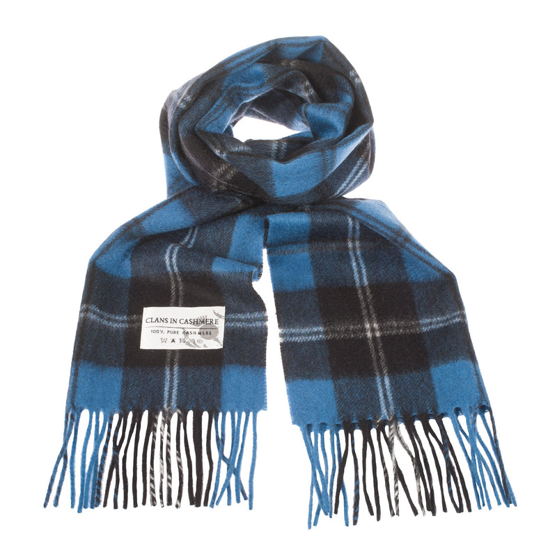 Cashmere Scottish Tartan Clan Scarf Ramsay Blue