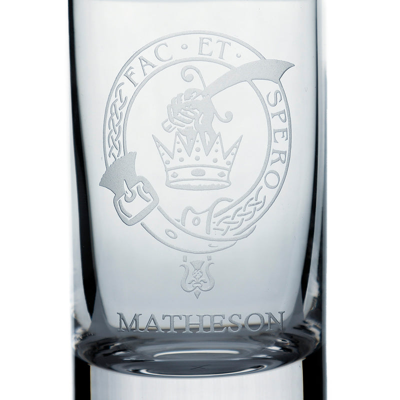 Collins Crystal Clan Shot Glass Matheson