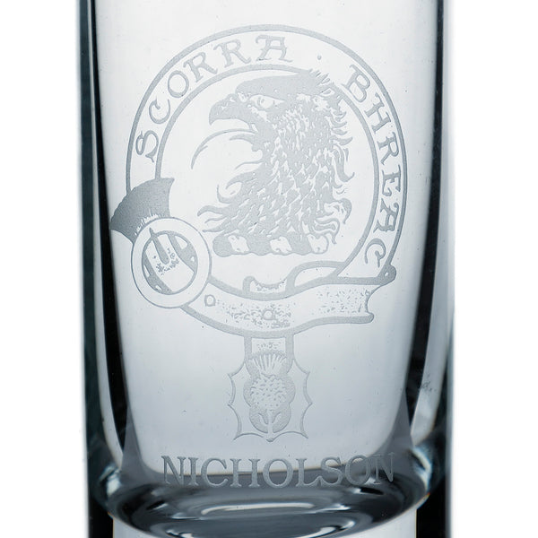 Collins Crystal Clan Shot Glass Nicholson