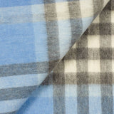 Chequer Tartan 90/10 Cashmere Stole Blue