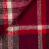 Chequer Tartan 90/10 Cashmere Stole Damson