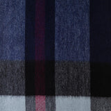 Chequer Tartan 90/10 Cashmere Blanket Exploded Navy