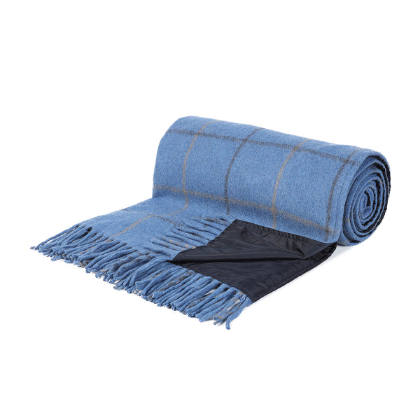 Check Picnic Blanket Sky Blue Check