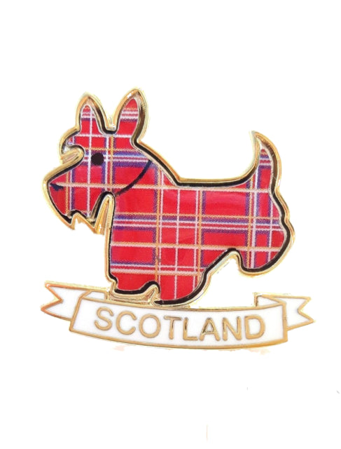 Emb Badge Tartan Scottie