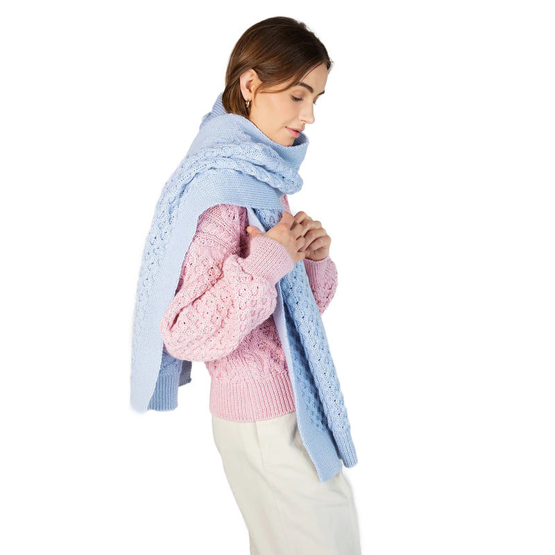 Ladies Textured Scarf Ice Blue