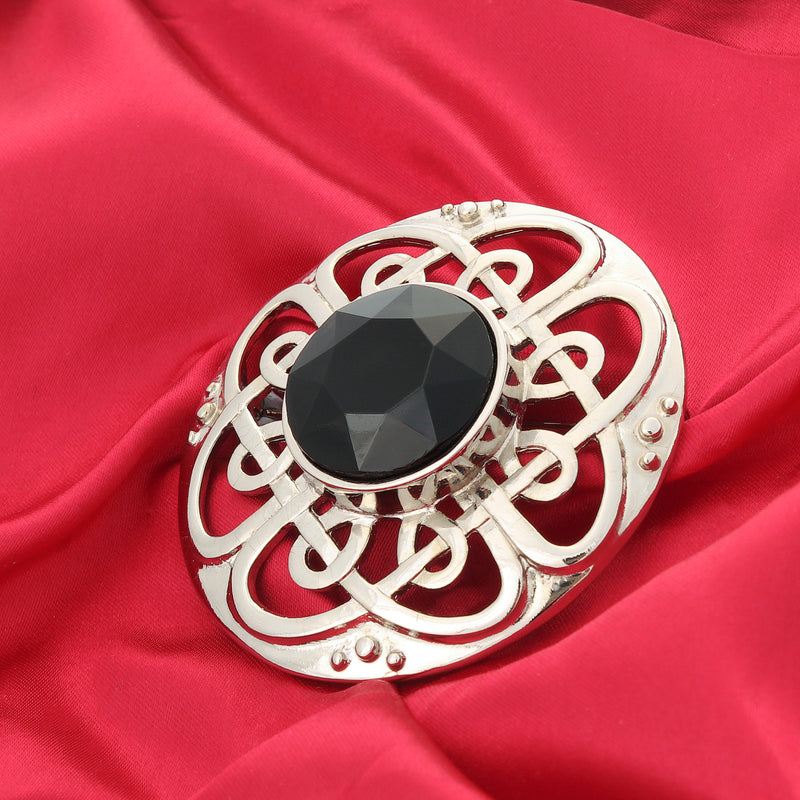 Culloden Plaid Brooch Black