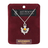 Birth Stone Thistle Pendant November