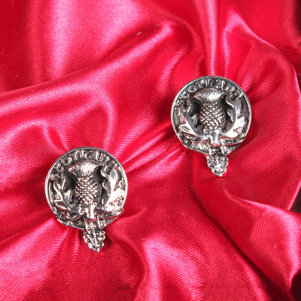 Art Pewter Cufflinks Scots Thistle