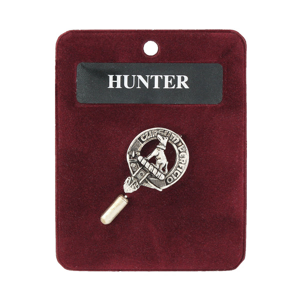 Art Pewter Lapel Pin Hunter