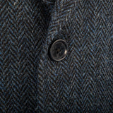 Harris Tweed Men's Wool Coat - Cameron Blue Herringbone