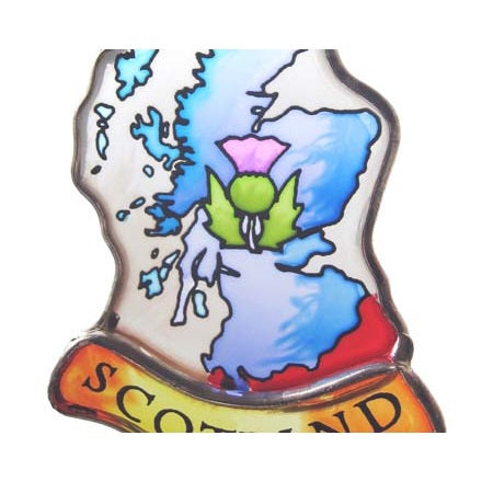 Map Of Scotland Stained Glass