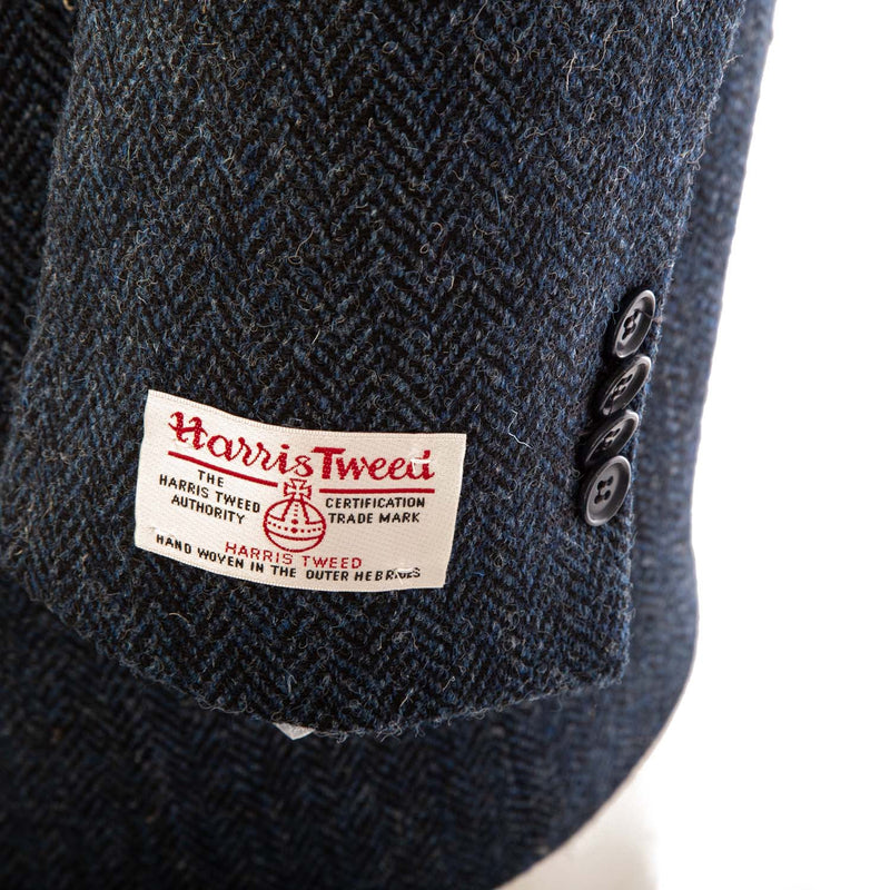 Eilean Coat Harris Tweed Blue Herringbone