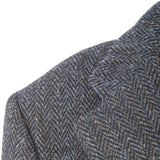 Eilean Coat Harris Tweed Blue Herringbone