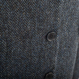 Eilean Coat Harris Tweed Blue Herringbone