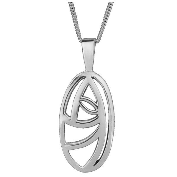 Mackintosh Glasgow Rose Silver Pendant