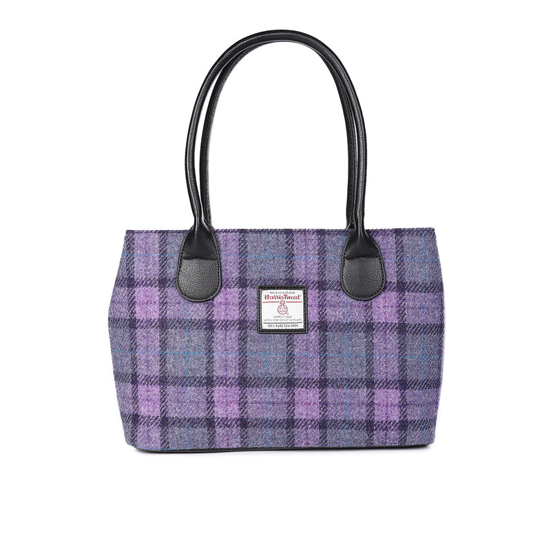 Harris Tweed Ladies Handbag - Classic Bold Purple Check