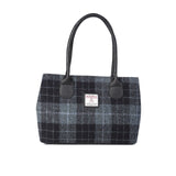 Harris Tweed Ladies Handbag - Classic Grey/Black Tartan