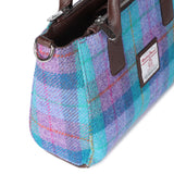 Small Tote Bag With Shoulder Strap Brora Green & Purple Check