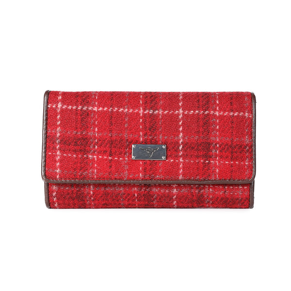 Harris Tweed Large Purse - Tiree Red Check