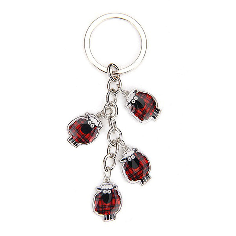 Tartan Sheep Charm Keyring